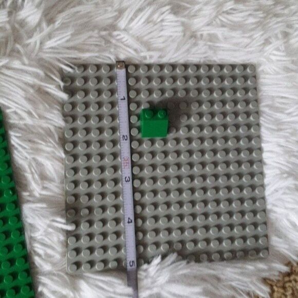 LEGO DUPLO tyco BLOCK LOT custom pieces some green plates gray pieces kid child - Picture 3 of 8